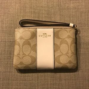 Coach signature coated canvas wristlet